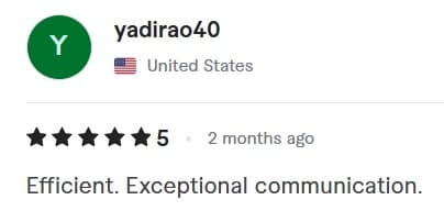 Verified customer review