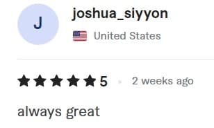 Verified customer review