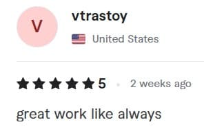 Verified customer review