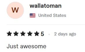 Verified customer review