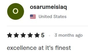 Verified customer review